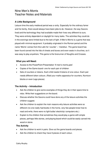 Anglo-Saxon Pastimes - 9 Mens' Morris