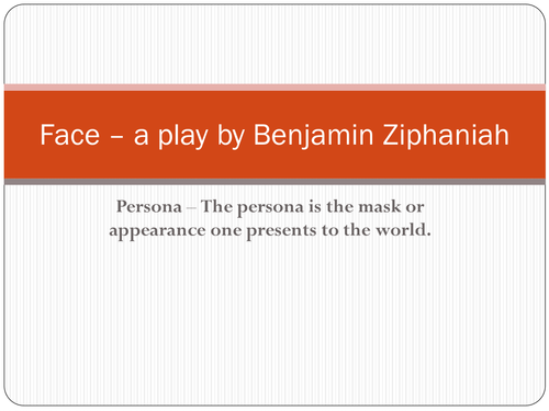 Face the play - a ppt for WJEC unit 3 exam 