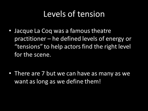 Le Coq s Levels of tension Teaching Resources