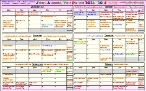 2014-2015 School Assembly Year Planner