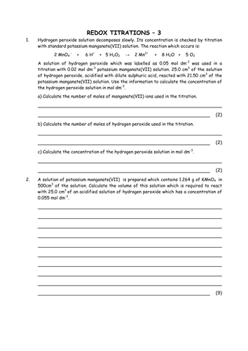 Chemistry: Redox titrations