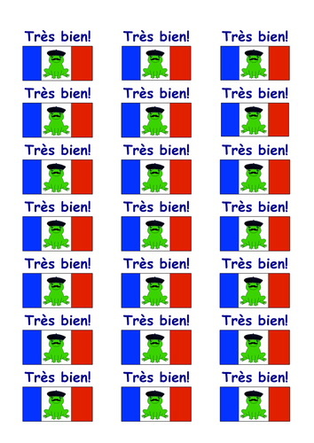 French Merit Stickers - Très Bien