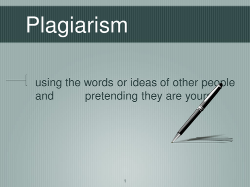 PSHE: Plagiarism