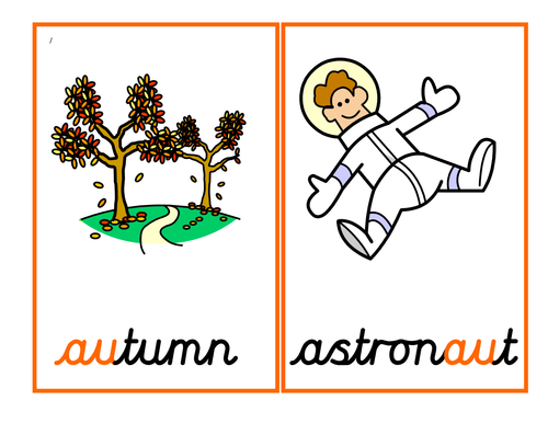 Phase 5 au grapheme: activities, game and presentation