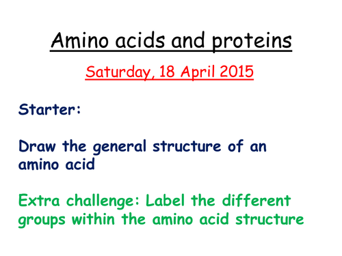 Revision on proteins