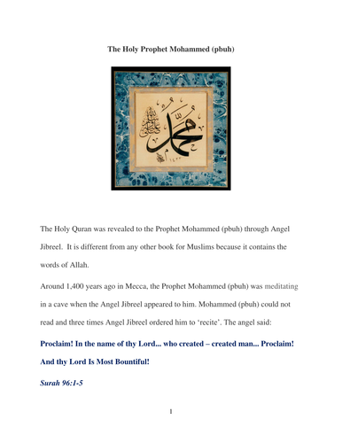The Prophet Mohammed (pbuh)