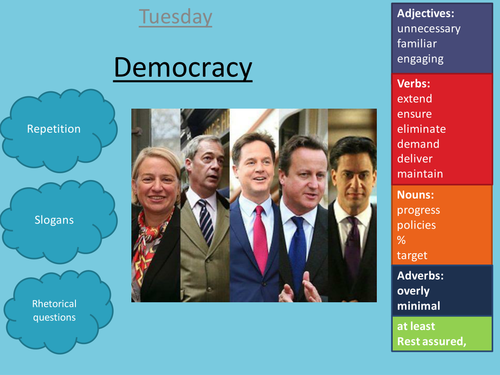 Persuasive Writing - General Election Leaflets 