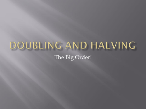 The Doubling and Halving Factory