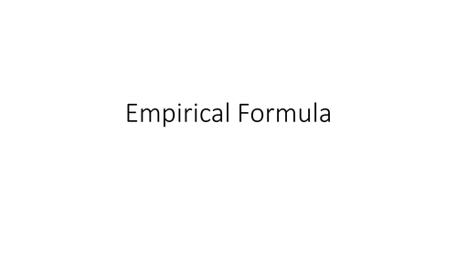 Chemistry: Empirical Formula PowerPoint