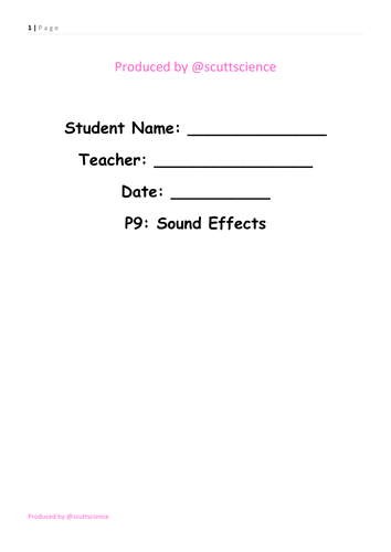 Sound effects - student booklet