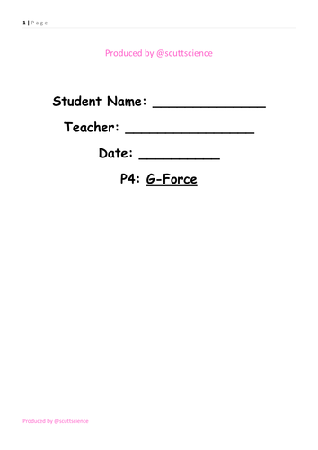 G-Force Student Booklet