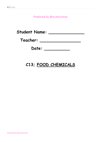 Food and Digestion - Student Booklet