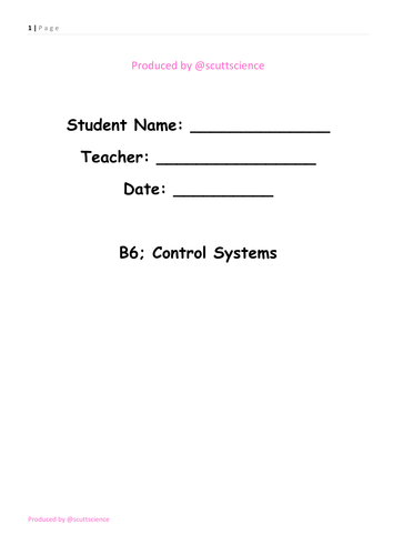 Control Systems - Student Booklet