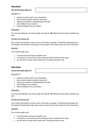 GCSE Geography Class Expert Revision Resource