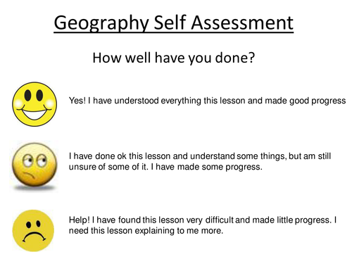 Geography Self Assessment Slide