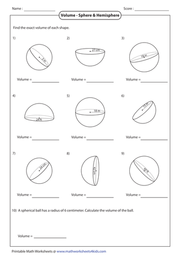 volume-of-sphere-worksheet