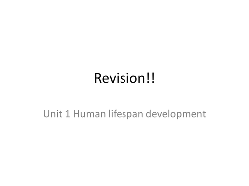 Unit 1 Human Lifespan development factors revision