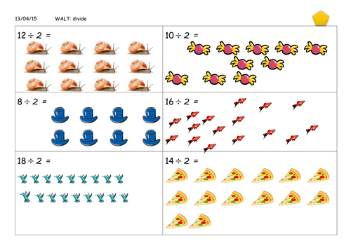 division using pictures and arrays teaching resources