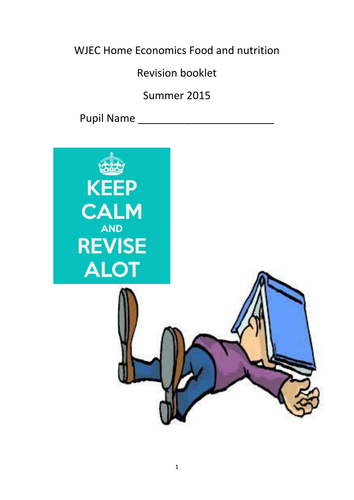 Wjec Gcse Food And Nutrition Revision Booklet Teaching Resources 2843