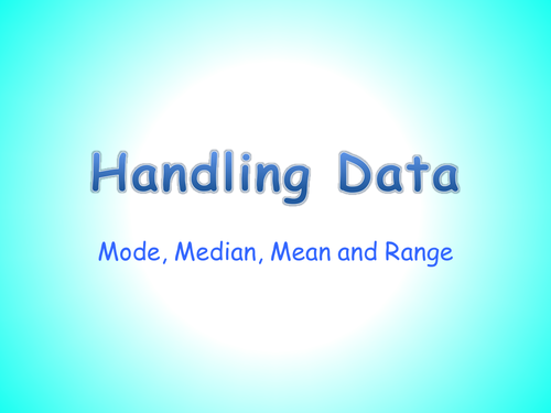 Mode, Median, Mean and Range PowerPoint