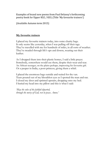 Paul Delaney's new poetry for KS2/3 children