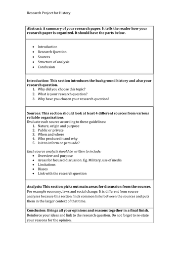 History Enquiry Framework and Guidance