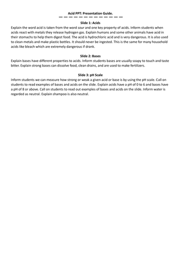 Science: Acids and Bases