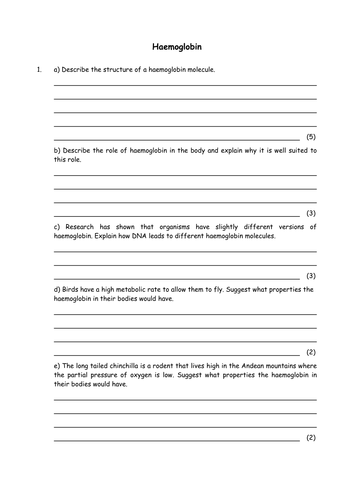 Biology: Haemoglobin