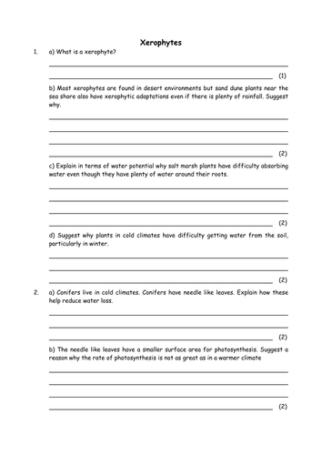 Biology: Xerophytes