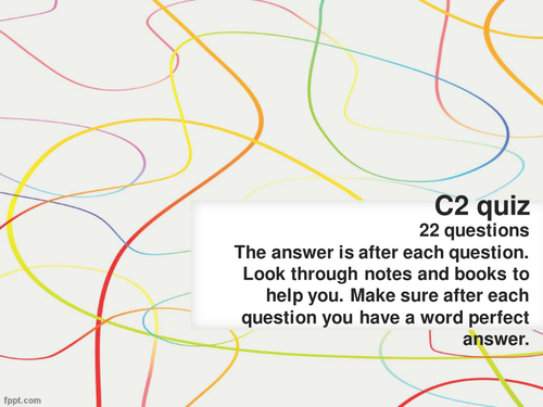 AQA C2 revision powerpoint 