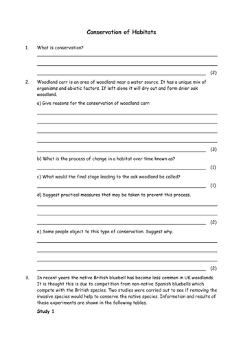 Biology: Conservation