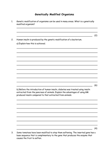 Biology: Genetically modified organisms