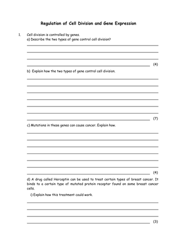 Biology: Regulation of cell division