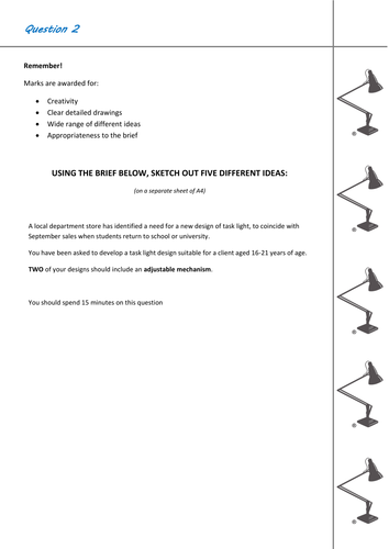 AQA Resistant Materials Exam Prep - Task Lighting