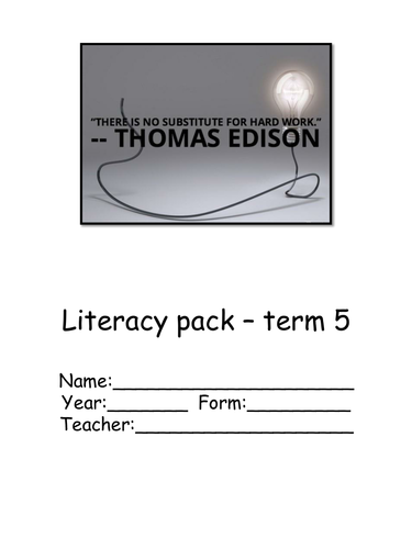 Literacy Homework Booklet 5