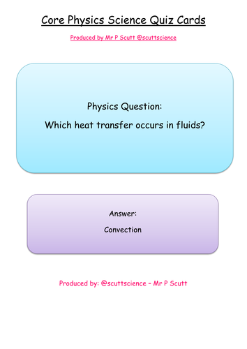 Core Physics (P1) revision quiz cards