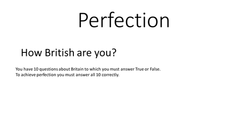Britishness True or False
