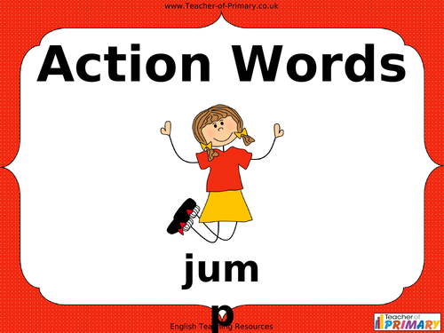 Action Words - Verbs - Animated PowerPoint presentation 