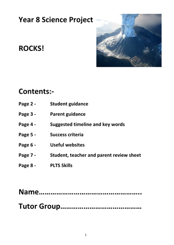 Rocks and rock cycle home learning project