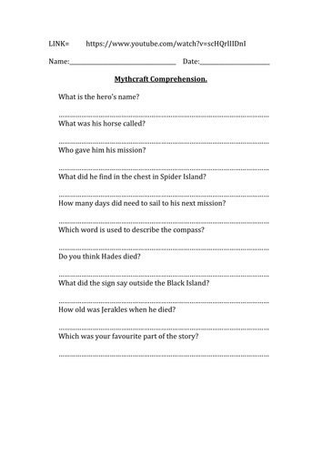 Write a greek myth ks2 08 image