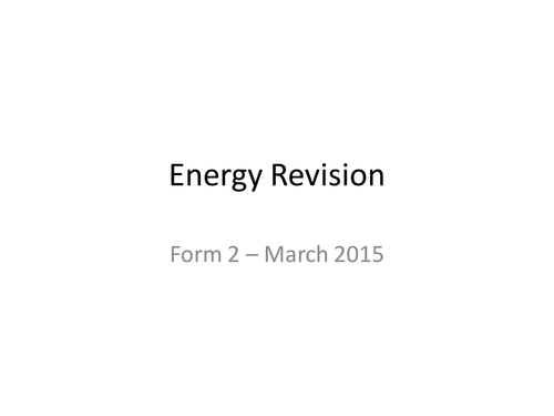 Form 2 - Energy Revision