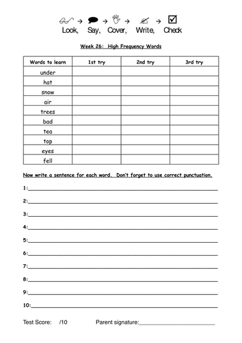 Spelling Workbook 3 - High Frequency Words