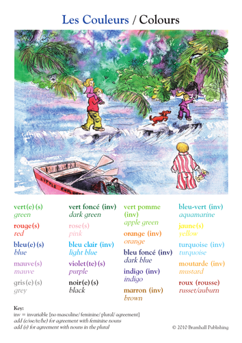 French / English Bilingual Colours poster
