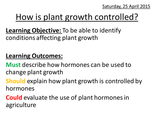 How is plant growth controlled? (Plant Hormones)