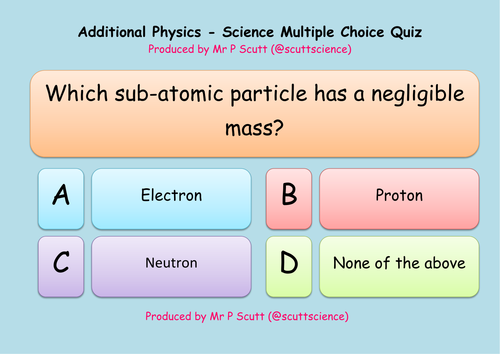 Additional Physics Multiple-Choice Revision Qzuiz (P2)