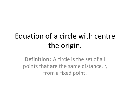 General formula for a circle new GCSE