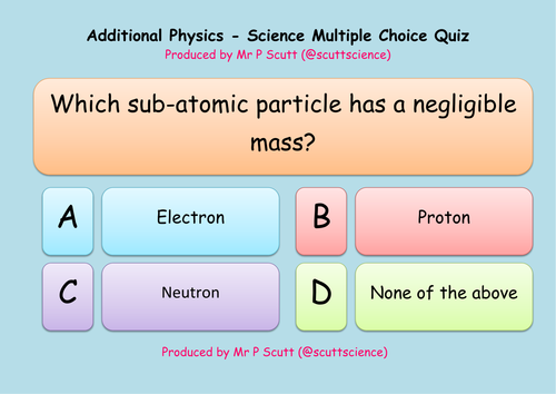 A range of P2 revision activities for Additional Physics