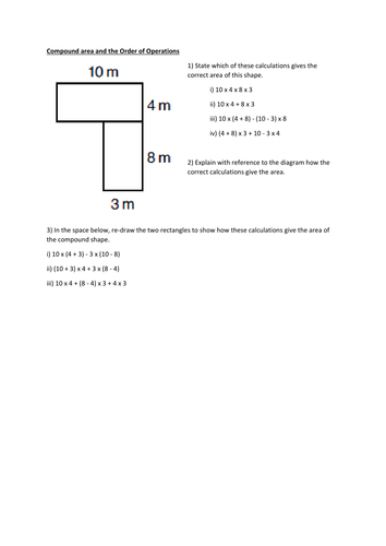 Compound area and the order of operations