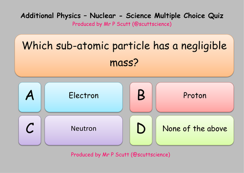 Nuclear Physics and Stars multiple choice quiz