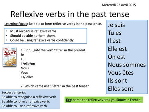 Reflexive verbs in the past tense | Teaching Resources